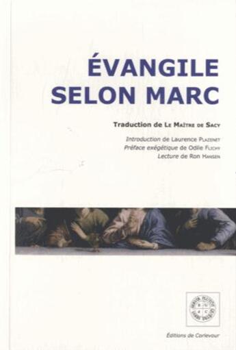 Couverture du livre « Évangile de Marc » de  aux éditions Corlevour