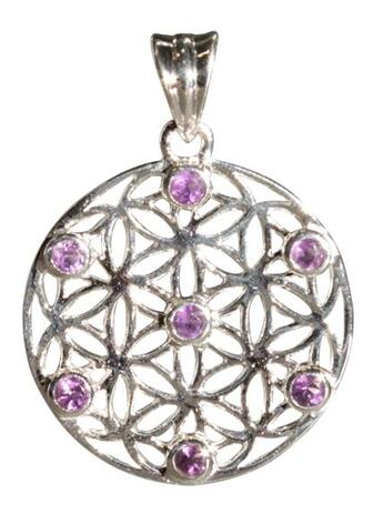 Couverture du livre « Pendentif fleur de vie 7 pierres - amethyste » de  aux éditions Dg-exodif