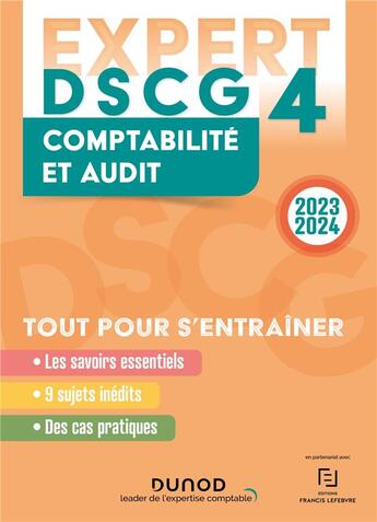 Couverture du livre « DSCG 4 : comptabilité et audit , tout pour s'entraîner ; expert (édition 2023/2024) » de Patrick Pinteaux et Herve Jahier et Meghraoui Kada et Nassim Drouaz aux éditions Dunod