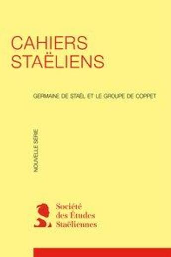 Couverture du livre « Cahiers staeliens 1964, n 2 - varia » de  aux éditions Classiques Garnier