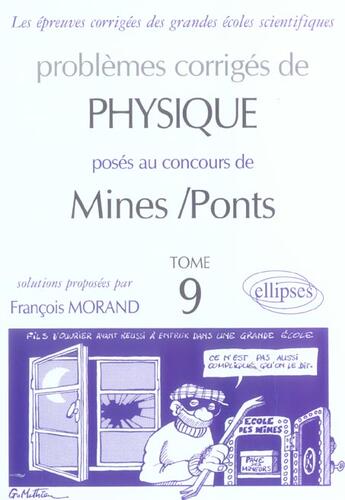 Couverture du livre « Physique mines/ponts 2003-2004 - tome 9 » de François Morand aux éditions Ellipses