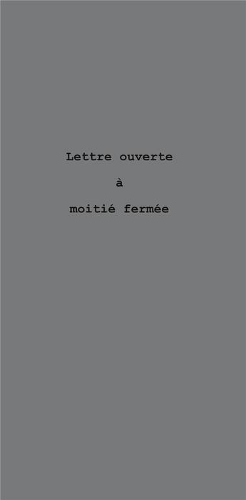 Couverture du livre « Lettre ouverte à moitié fermée » de Emilia Sullivan aux éditions Le Realgar