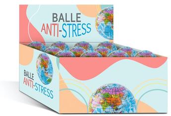 Couverture du livre « Display 24 balles antistress monde » de  aux éditions Cartotheque Egg