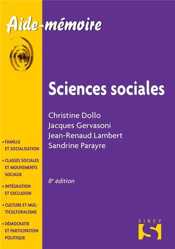 Couverture du livre « Sciences sociales » de Jacques Gervasoni et Christine Dollo et Jean-Renaud Lambert et Sandrine Parayre aux éditions Sirey