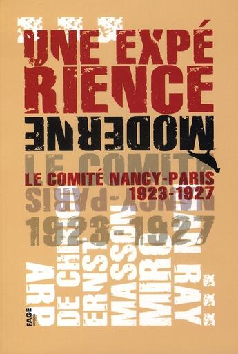 Couverture du livre « Une expérience moderne ; le comité nancy-paris, 1923-1927 » de Blandine Chavanne aux éditions Fage