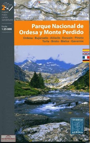 Couverture du livre « P.n. de ordesa y mt perdido (2 cartes) » de  aux éditions Alpina