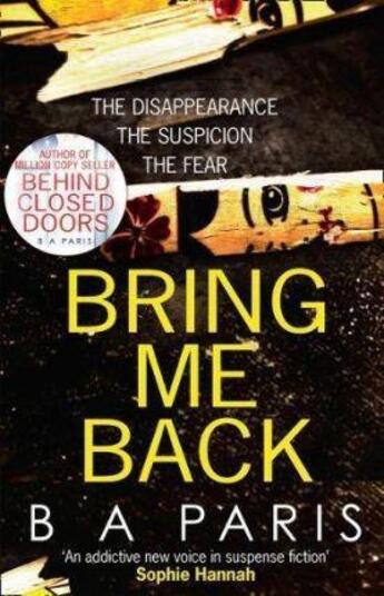 Couverture du livre « Bring me back » de B. A. Paris aux éditions Harper Collins Uk