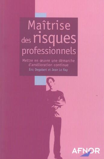 Couverture du livre « Maitrise Des Risques Professionnels ; Mettre En Oeuvre Une Demarche D'Amelioration Continue » de Jean Le Ray et Eric Degobert aux éditions Afnor