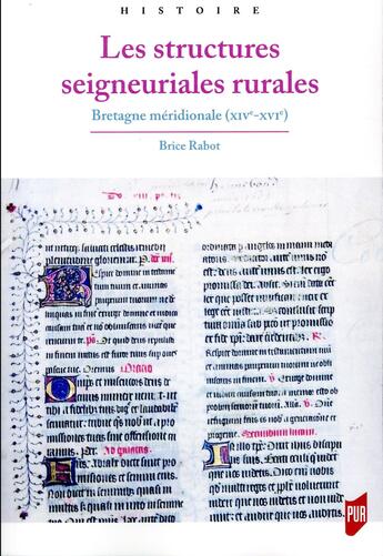 Couverture du livre « Les structures seigneuriales rurales ; Bretagne méridionale (XIVe-XVIe) » de Brice Rabot aux éditions Pu De Rennes