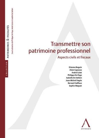 Couverture du livre « Transmettre son patrimoine professionnel ; aspects civils et fiscaux » de  aux éditions Anthemis