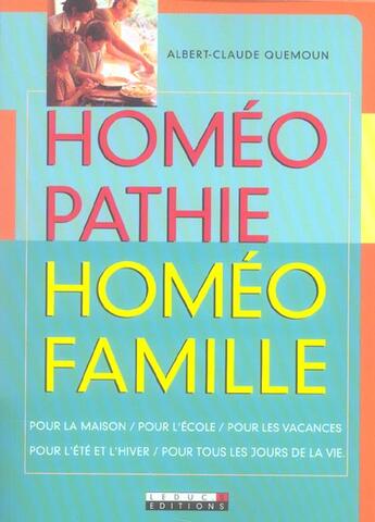 Couverture du livre « Homéopathie, homéofamille » de Quemoun Albert-Claud aux éditions Leduc