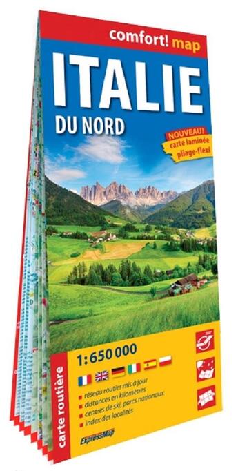 Couverture du livre « Italie du nord 1/650.000 (carte grand format laminee) » de  aux éditions Expressmap