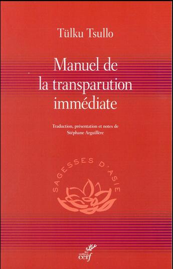 Couverture du livre « Manuel de la transparution immédiate » de Tulko Tsullo et Stephane Arguilliere aux éditions Cerf