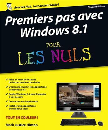 Couverture du livre « Premiers pas avec windows 8.1 pour les nuls » de Mark Justice Hinton aux éditions First Interactive