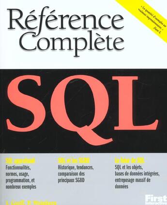 Couverture du livre « Sql » de J Groff et P Weinberg aux éditions First Interactive