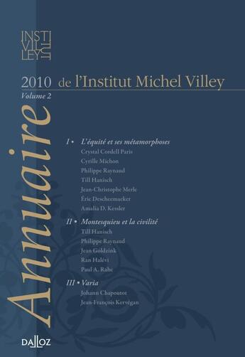 Couverture du livre « L'annuaire de l'Institut Michel Villey t.2 » de  aux éditions Dalloz