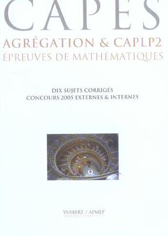 Couverture du livre « CAPLP, 2EME SESSION 2005 » de Apmep aux éditions Vuibert