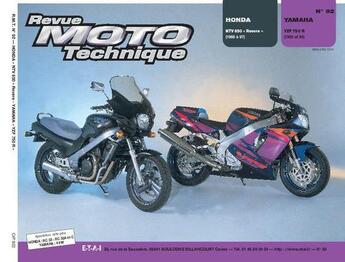 Couverture du livre « Rmt 92.2 honda ntv650(88/94)/yamaha yzf 750r(93/94) » de Etai aux éditions Etai