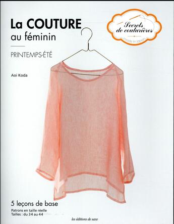 Couverture du livre « La couture au féminin » de Aoi Koda aux éditions De Saxe