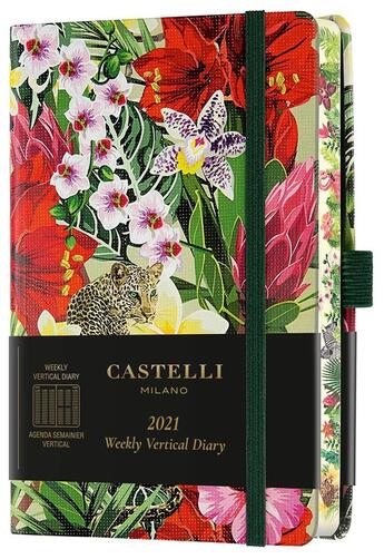 Couverture du livre « Agenda semainier vertical poche eden leopard » de Castelli aux éditions Castelli Milano