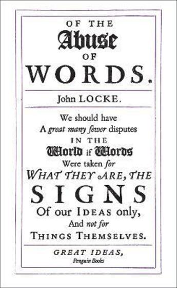 Couverture du livre « Of The Abuse Of Words » de John Locke aux éditions Adult Pbs