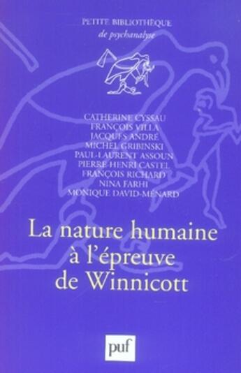 Couverture du livre « La nature humaine à l'épreuve de winnicott » de Cyssau/Villa aux éditions Puf