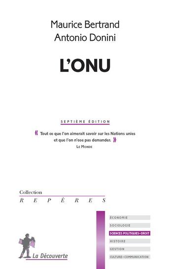 Couverture du livre « L'ONU » de Maurice Bertrand aux éditions La Decouverte