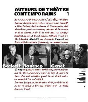 Couverture du livre « Auteurs de théâtre contemporains t.1 ; exposition » de Jean-Pierre Thibaudat aux éditions Documentation Francaise