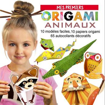 Couverture du livre « Mes premiers origamis ; animaux » de Marcelina Grabowska-Piatek aux éditions Rose De La Fontaine