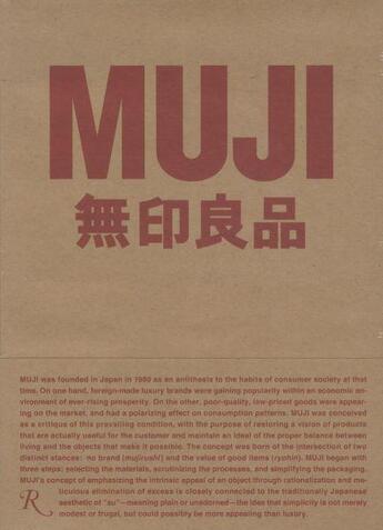 Couverture du livre « MUJI » de Naoto Fukasawa et Jasper Morrisson aux éditions Rizzoli