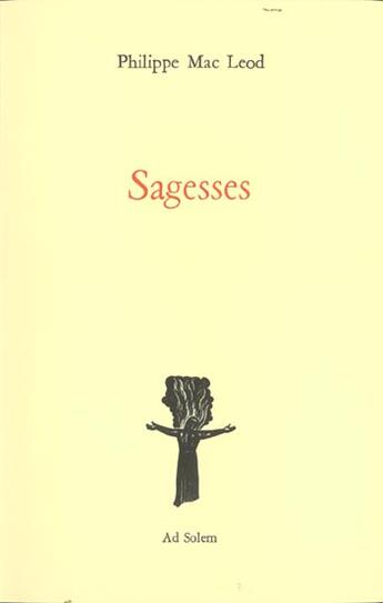 Couverture du livre « Sagesses » de Mac Leod aux éditions Ad Solem