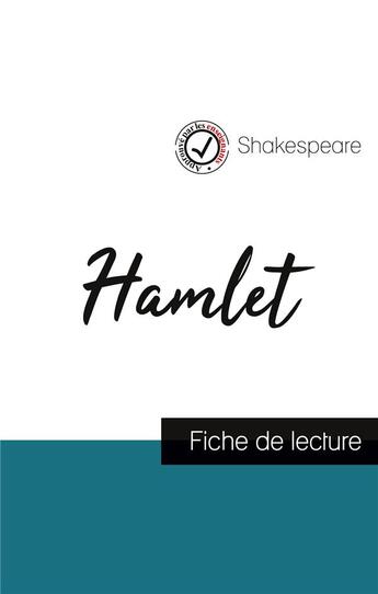 Couverture du livre « Hamlet, de Shakespeare ; fiche de lecture » de  aux éditions Comprendre La Litterature