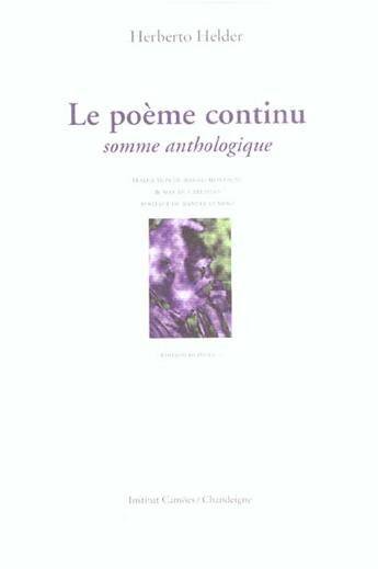 Couverture du livre « Poeme continu » de Helder Herberto aux éditions Chandeigne