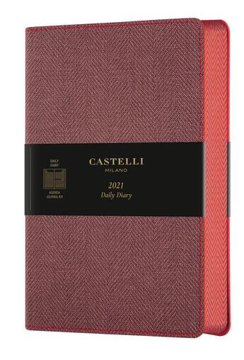 Couverture du livre « Agenda 2021 journalier grand format harris red » de  aux éditions Castelli Milano