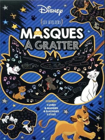 Couverture du livre « Les ateliers Disney : Disney : masques à gratter » de Disney aux éditions Disney Hachette