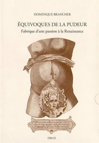 Couverture du livre « Equivoques de la pudeur » de Dominique Brancher aux éditions Droz