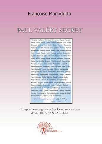 Couverture du livre « Paul Valéry secret » de Francoise Manodritta aux éditions Edilivre