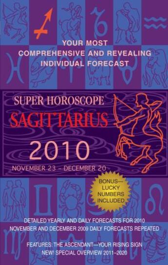 Couverture du livre « Sagittarius (Super Horoscopes 2010) » de Beim Margarete aux éditions Penguin Group Us