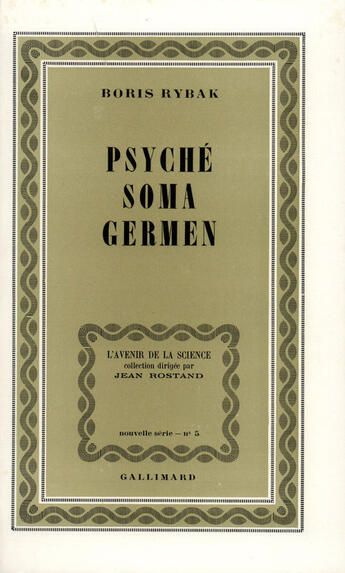 Couverture du livre « Psyche Soma Germen » de Rybak B aux éditions Gallimard