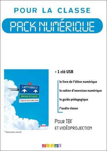 Couverture du livre « Latitudes Niveau 3 - Pack Numerique 1 Licence - Cle Usb » de Merieux-R aux éditions Didier