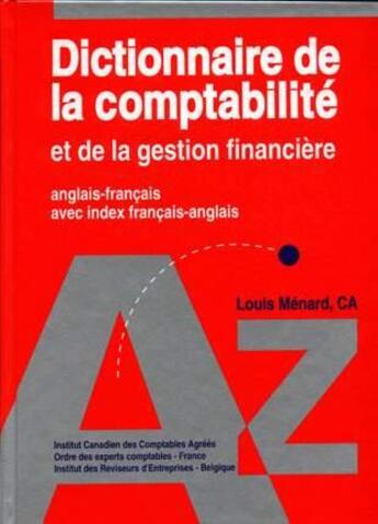 Couverture du livre « Dictionnaire comptabilité gestion financiere a/f » de Menard aux éditions Oec