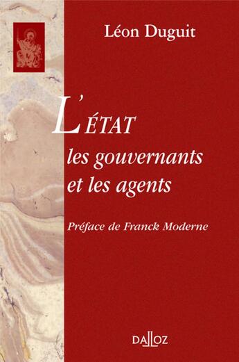 Couverture du livre « L'état, les gouvernants et les agents » de Duguit-L aux éditions Dalloz