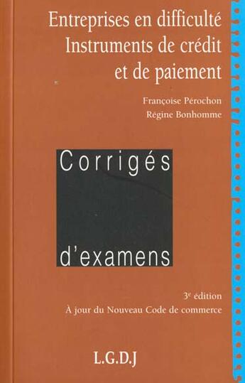 Couverture du livre « Entreprises en difficulte » de Perochon/Bonhomme-Ju aux éditions Lgdj