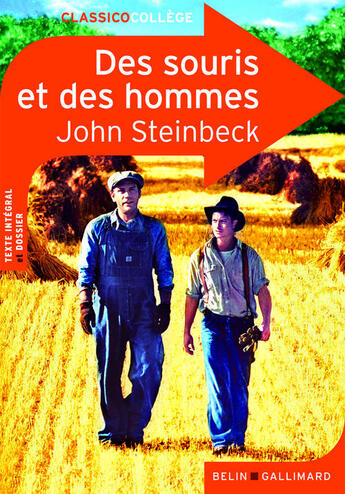 Couverture du livre « Des souris et des hommes » de John Steinbeck et Virginie Manouguian aux éditions Belin Education