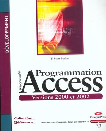 Couverture du livre « Access 2002 programmation » de Barker Scott aux éditions Pearson