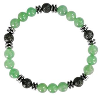 Couverture du livre « Bracelet h aventurine verte, pierre de lave perles rondes 8 mm » de  aux éditions Dg-exodif