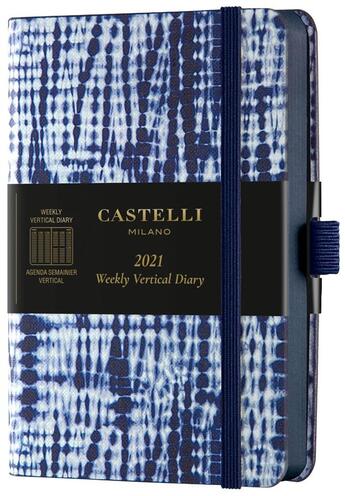 Couverture du livre « Agenda semainier vertical poche shibori jute » de Castelli aux éditions Castelli Milano