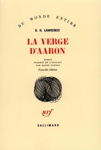 Couverture du livre « La verge d'aaron » de D.H. Lawrence aux éditions Gallimard