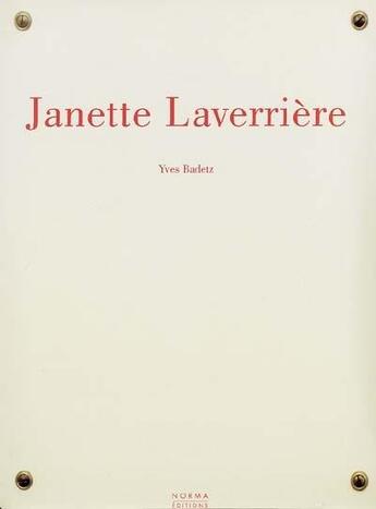 Couverture du livre « Janette Laverriere » de Yves Badetz aux éditions Norma