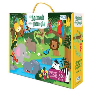 Couverture du livre « Les animaux de la jungle ; puzzle » de Manuzzato Valentina aux éditions Sassi